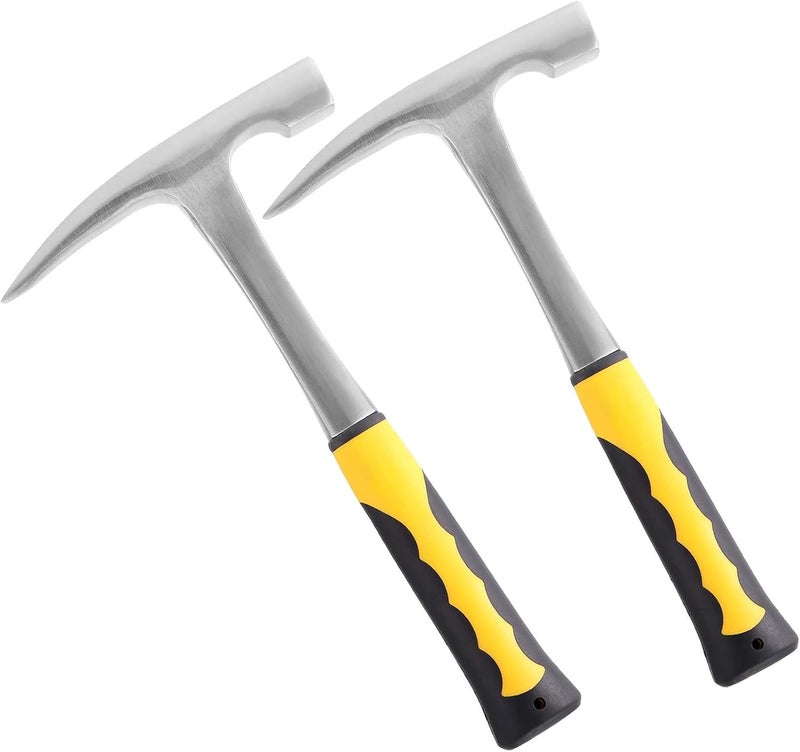 HAKZEON 2 Pcs 32oz Rock Pick Hammer, 12 Inch Steel Geology Rock Hammer, Mason Concrete Chisel for Mining, Geological Prospecting, Camping - Image 1